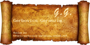 Gerbovics Geraszim névjegykártya
